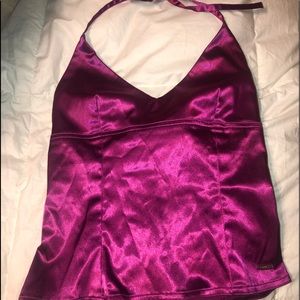 Satin pink Guess fitted halter